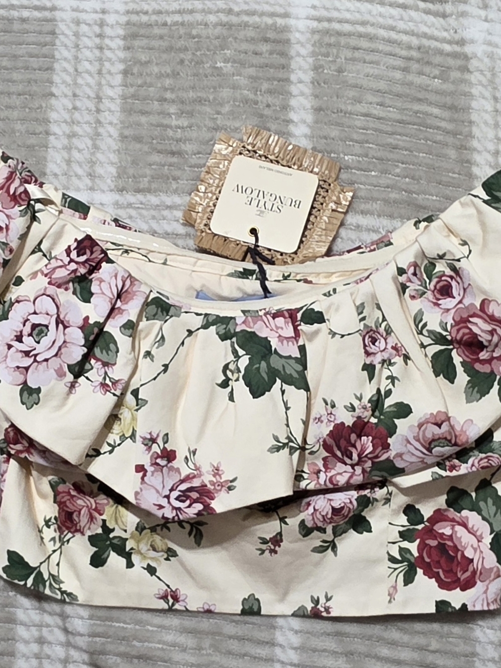 Antonio‎ Melani x The Style Bungalow Floral Ruffle Top NWT Size 0 Off Shoulder - Picture 5 of 8